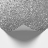 Ruwe getextureerde zilvervoetsteen cadeaupapier (Hoek)