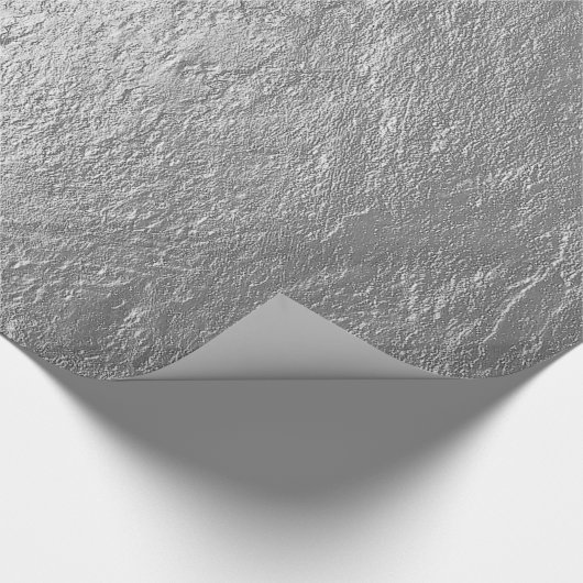 Ruwe getextureerde zilvervoetsteen cadeaupapier (Hoek)