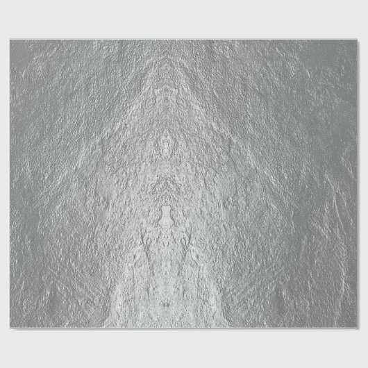 Ruwe getextureerde zilvervoetsteen cadeaupapier (Vlak)