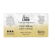 Ruwe goud op marmer Face Serum Etiket (Voorkant)