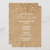 Ruwe Gouden Sterren Doop Christening Kaart (Voorkant / Achterkant)