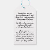 Ruwe herfst- of boshoning Kleine Bij & Honing drup Cadeaulabel (Achterkant)