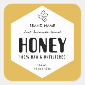 Ruwe Honing Trendy Bijenkorf Ontwerp Pot Etiket (Voorkant)