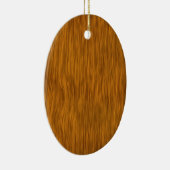Ruwe Houtnerf Achtergrond - Goud Keramisch Ornament (Rechts)