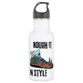 Ruwe in een stijlvolle Camping Life Waterfles (Voorkant)