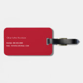 Ruwe inktvis rode monogram bagagelabel (Achterkant horizontaal)