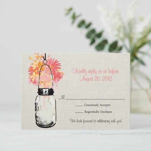 Ruwe Jute Pottenbeker & Wilde Bloemen RSVP Kaart (Staand voorkant)