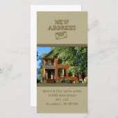 Ruwe Khaki Groen Nieuwe Adres Kaarten met Eigen Fo (Voorkant / Achterkant)