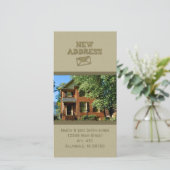 Ruwe Khaki Groen Nieuwe Adres Kaarten met Eigen Fo (Staand voorkant)