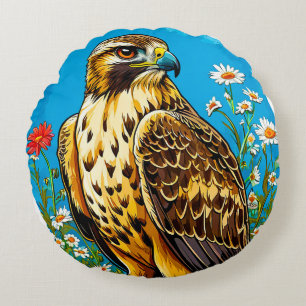 Ruwe kievitshavik Wildlife Roofvogel Vogel Decorat Rond Kussen