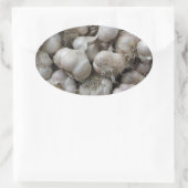 Ruwe knoflook voor gezonde voeding ovale sticker (Tas)