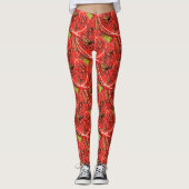 Ruwe koraal met groene kraters leggings (Voorkant)