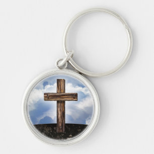 Ruwe kruis met lucht sleutelhanger