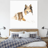 Ruwe, Langharige Collie Canvas Afdruk (Insitu (Slaapkamer))