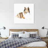 Ruwe, Langharige Collie Canvas Afdruk (Insitu (Slaapkamer))