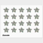 Ruwe lentegroontextuur ster sticker (Vel)