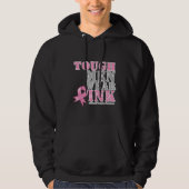Ruwe Mannen Draag Roze Hoodie (Voorkant)