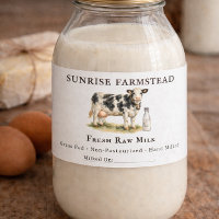 Ruwe Melk Koe | Boerderij Zuivel Aangepast Etiket