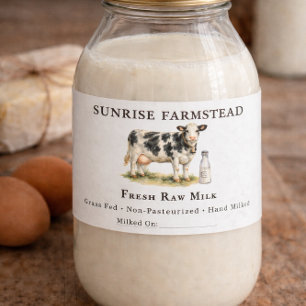 Ruwe Melk Koe Boerderij Zuivel Aangepast Etiket