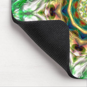 Ruwe metalen aqua blauw en groene textuur mandala muismat