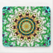 Ruwe metalen aqua blauw en groene textuur mandala muismat (Voorkant)