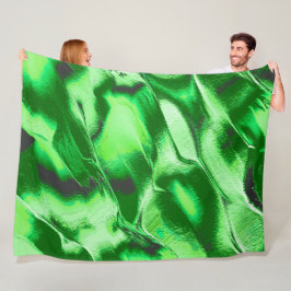 Ruwe metalen groene duinen tekening fleece deken