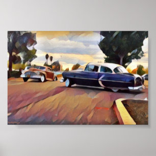 Ruwe motorfietsen met lage riemen poster