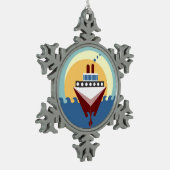 Ruwe Ornament van Pewter Snowflake (Links)