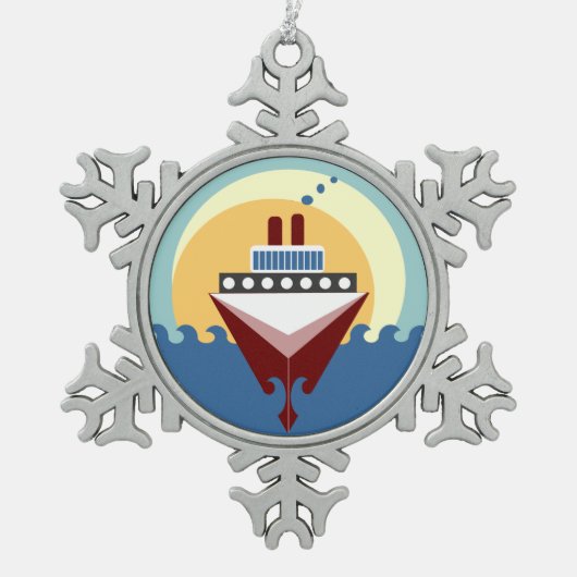 Ruwe Ornament van Pewter Snowflake (Voorkant)