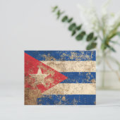 Ruwe Oude Vintage Cubaanse Vlag Briefkaart (Staand voorkant)