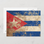 Ruwe Oude Vintage Cubaanse Vlag Briefkaart (Voorkant / Achterkant)