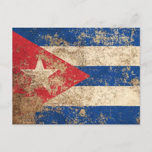 Ruwe Oude Vintage Cubaanse Vlag Briefkaart (Voorkant)