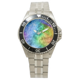 Ruwe pacock Blue textuur Horloge