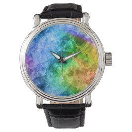 Ruwe pacock Blue textuur Horloge
