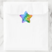 Ruwe pacock Blue textuur Ster Sticker (Tas)