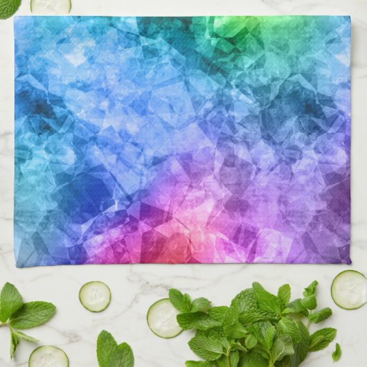 Ruwe pacock Blue textuur Theedoek (Gevouwen)