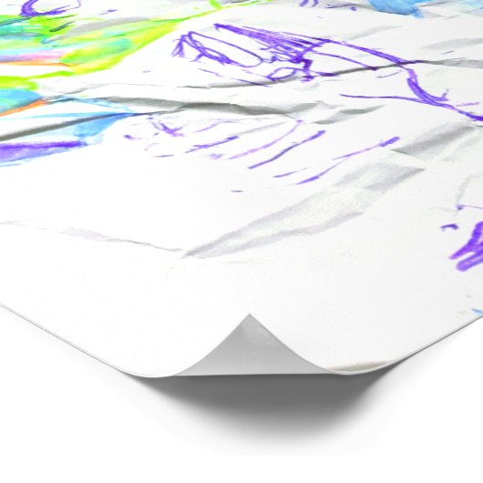 Ruwe papieren kribbel Abstract modern kunstwerk af Poster (Hoek)