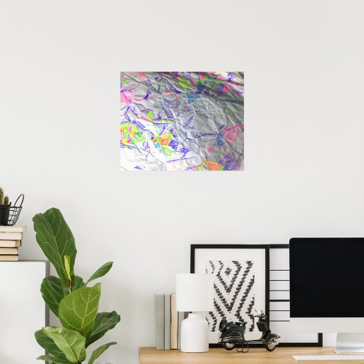 Ruwe papieren kribbel Abstract modern kunstwerk af Poster (Thuiskantoor)
