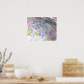 Ruwe papieren kribbel Abstract modern kunstwerk af Poster (Keuken)