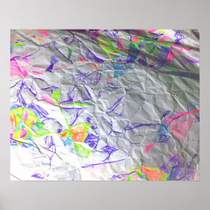 Ruwe papieren kribbel Abstract modern kunstwerk af Poster