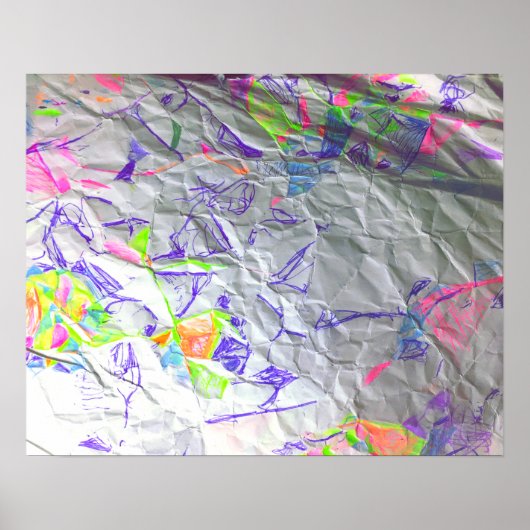 Ruwe papieren kribbel Abstract modern kunstwerk af Poster (Voorkant)