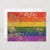 Ruwe  regenbooggrafflag met ouderdom briefkaart (Voorkant / Achterkant)