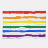Ruwe regenboogstrepen op aangepaste kleur theedoek (Horizontaal)
