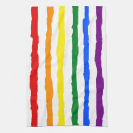 Ruwe regenboogstrepen op aangepaste kleur theedoek