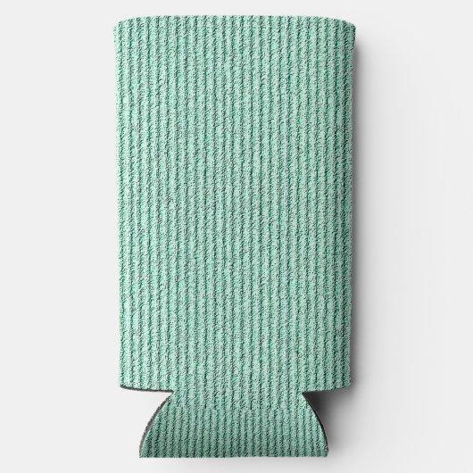 Ruwe ribbelstrepen in bladgroen seltzer blikjeskoeler (Achterkant)