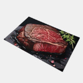 Ruwe Ribeye Steak Close-up Deurmat (Schuin)