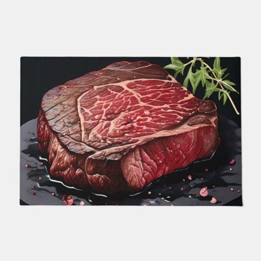 Ruwe Ribeye Steak Close-up Deurmat (Voorkant)