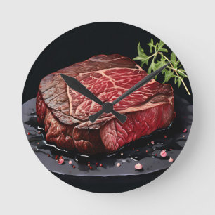 Ruwe Ribeye Steak Close-up Ronde Klok