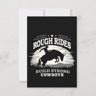 Ruwe ritten bouwen sterke cowboys western bedankkaart