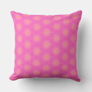 Ruwe roze met oranje stukken  kussen